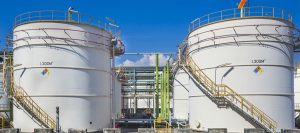 refinery storage tanks